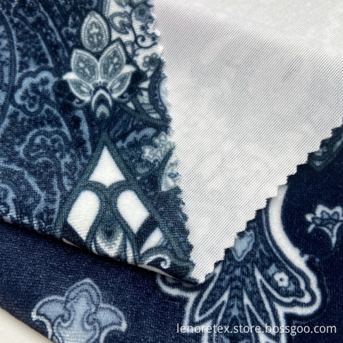 Polyester Spandex Knit Digital Printed Korean Velvet Fabric